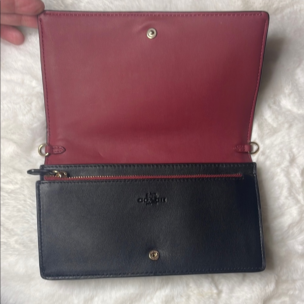 COACH- Anna Foldover Clutch Crossbody In Signature Jacquard With Stripes - Picture 4 of 13